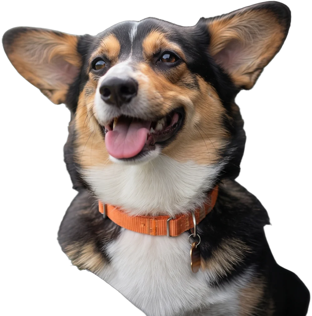 Cachorro feliz com a cabeça para fora da janela do táxi dog
